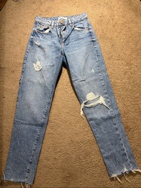 Garage Women's High-Rise Distressed Medium Blue Jeans